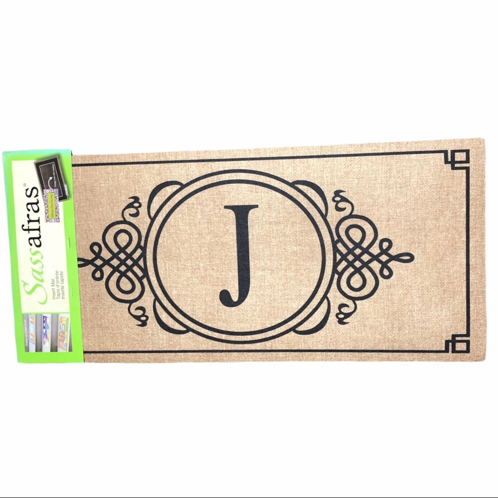 🌟NWT🌟 Sassafras Insert Mat J Monogram